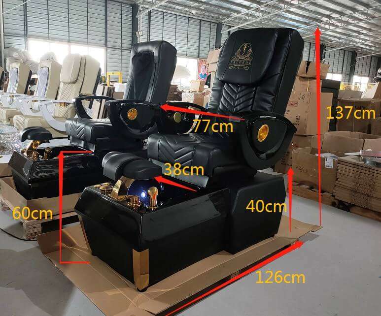 black gold pedicure chair size