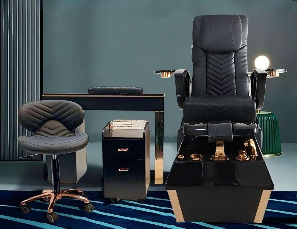 black gold pedicure chair