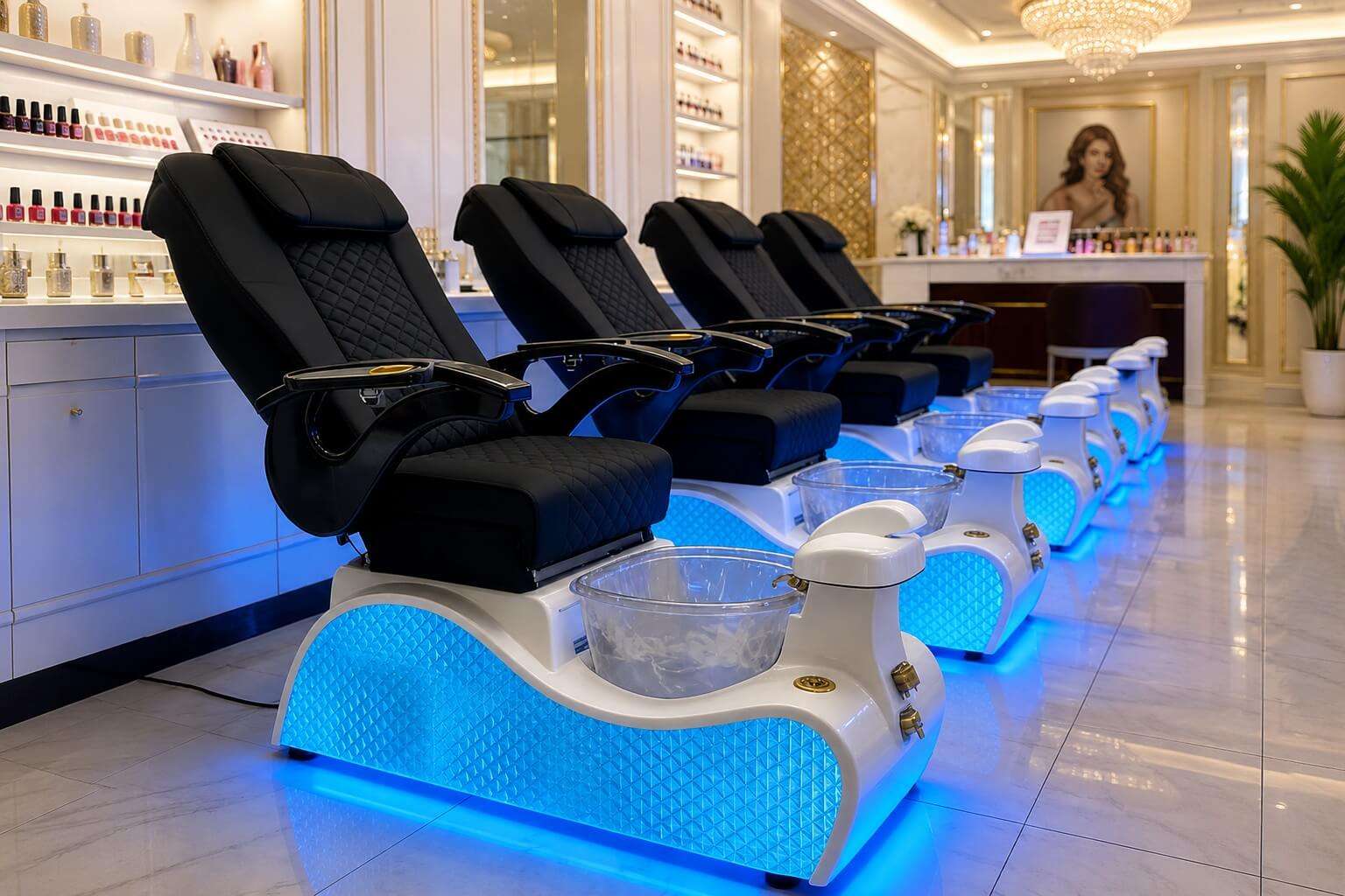 PC34 pedicure chair with colorful LED