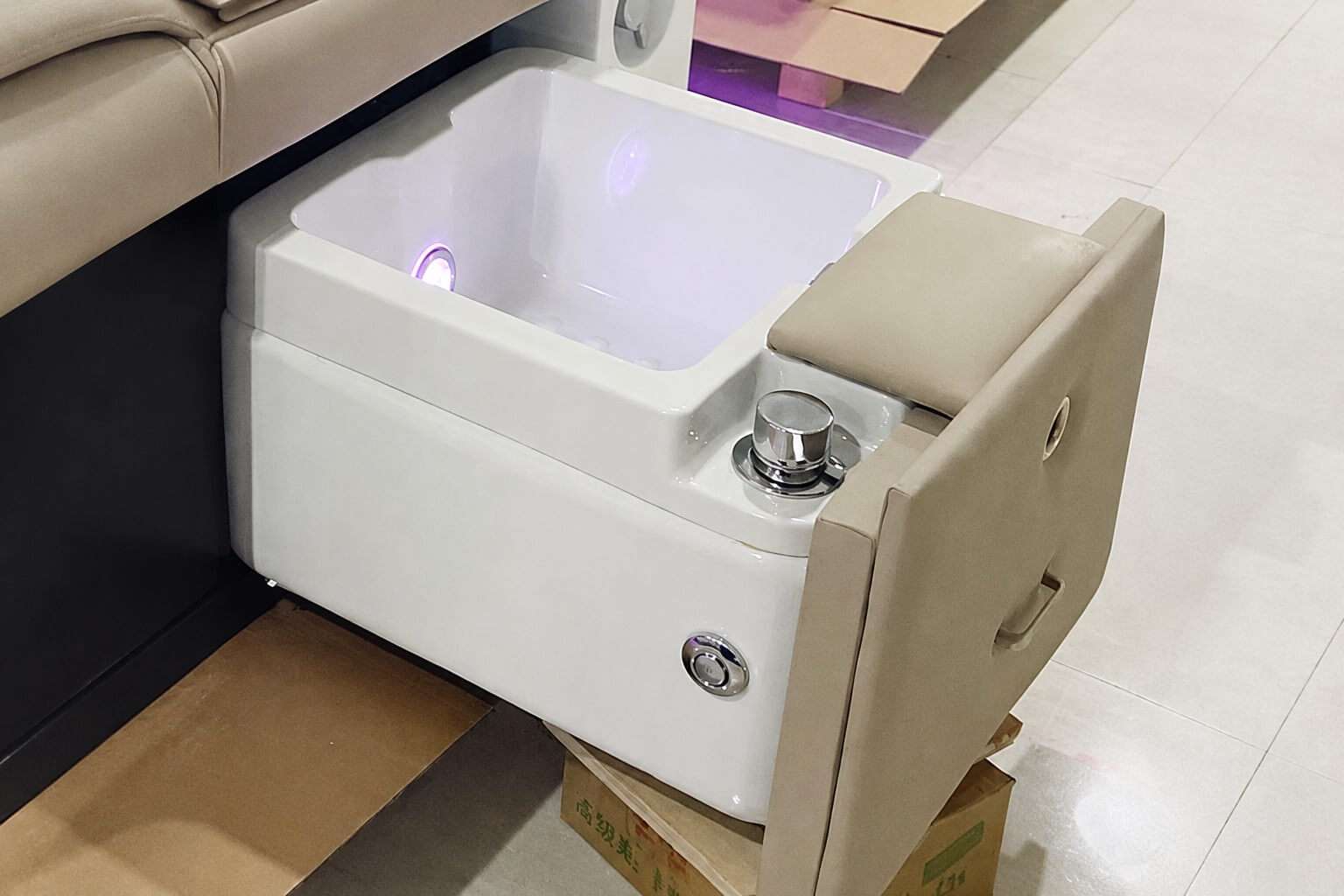 pedicure chair drawer detail