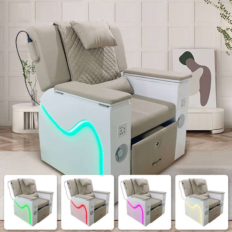 pedicure chair with romantic ambient low light