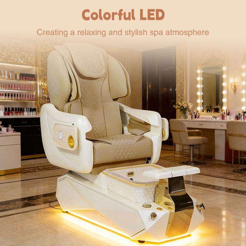 pedicure chair with colorful LED
