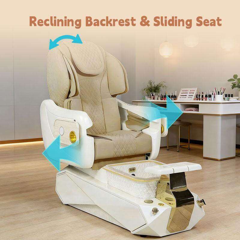 reclining backrest and sliding seat