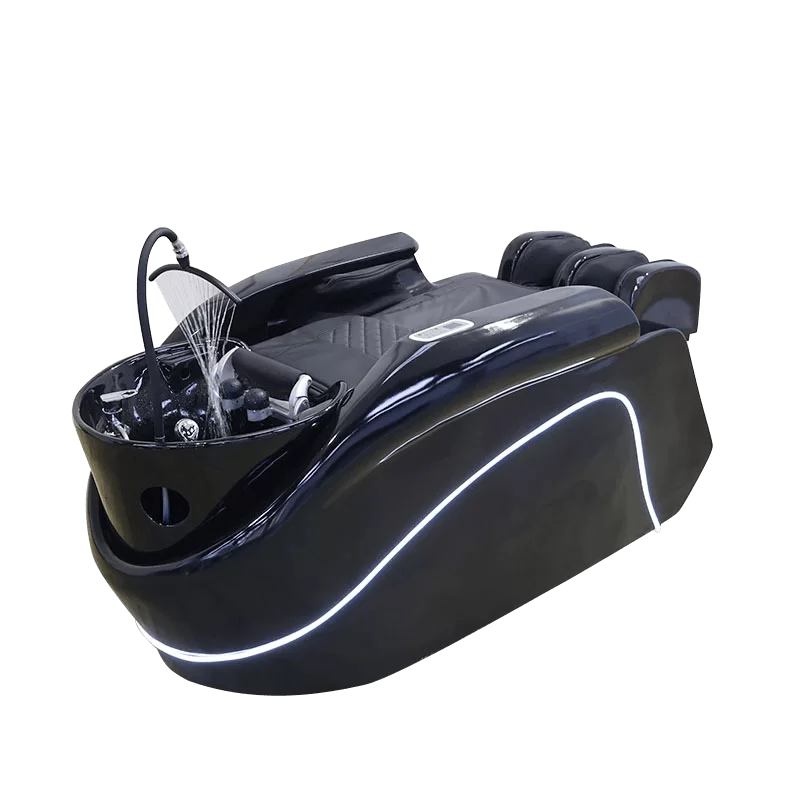 Plug-and-play 4D massage shampoo bed - zero installation, saves space, boosts client satisfaction with heated spa experience and easy maintenance.
