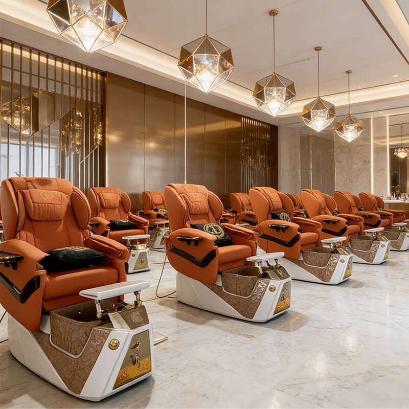 PC52 orange pedicure chair for salon