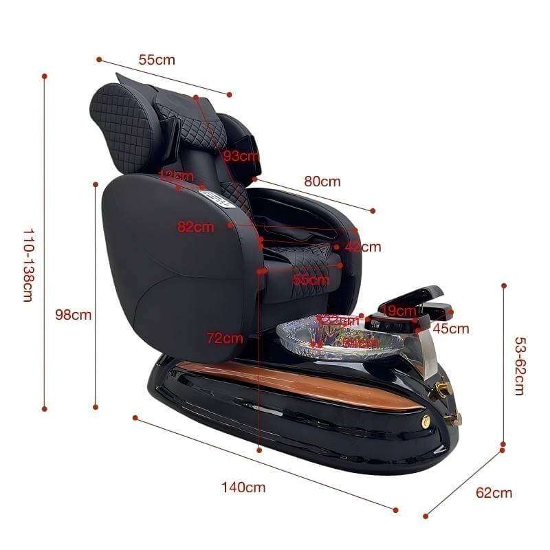 PC41 pedicure chair dimensions