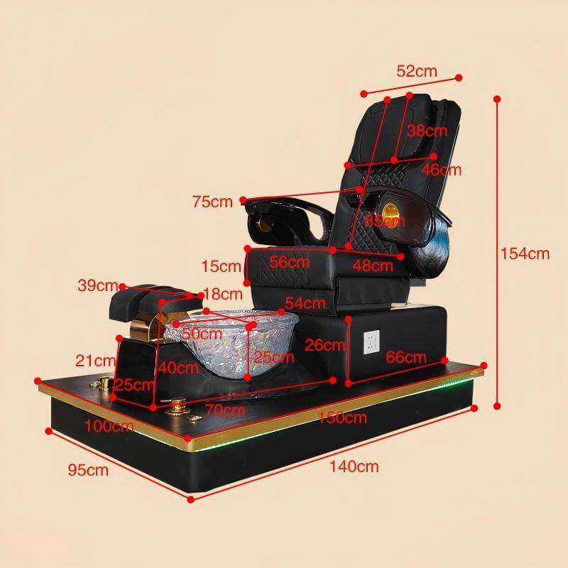 PC39 luxury pedicure chair dimensions