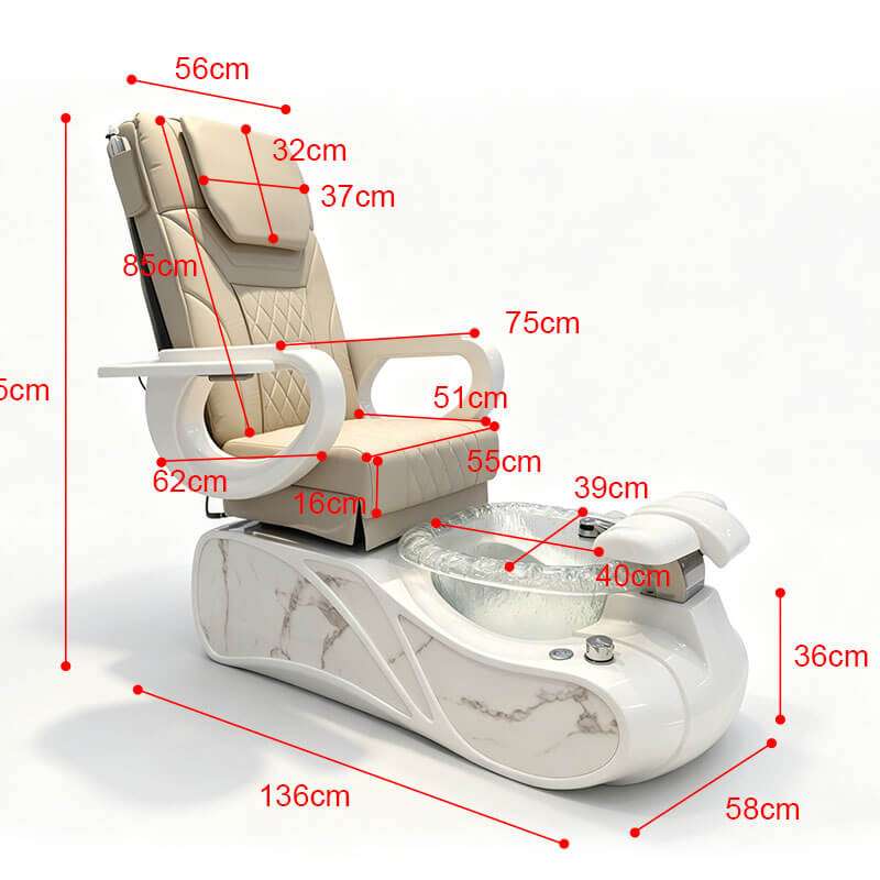 Y60 professional pedicure spa chair dimensions