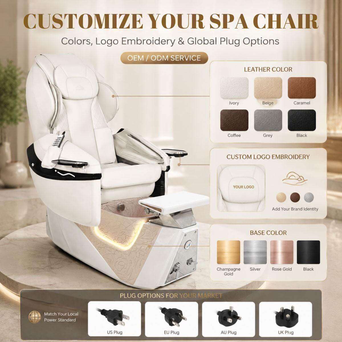 Y64 customized pedicure spa chair options