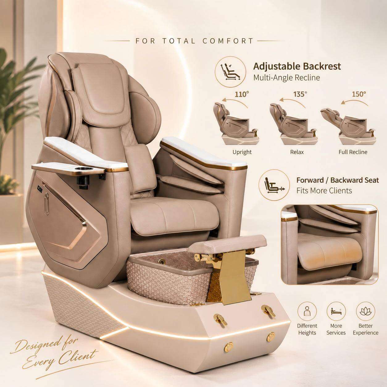 Y68 adjustable backrest and sliding seat