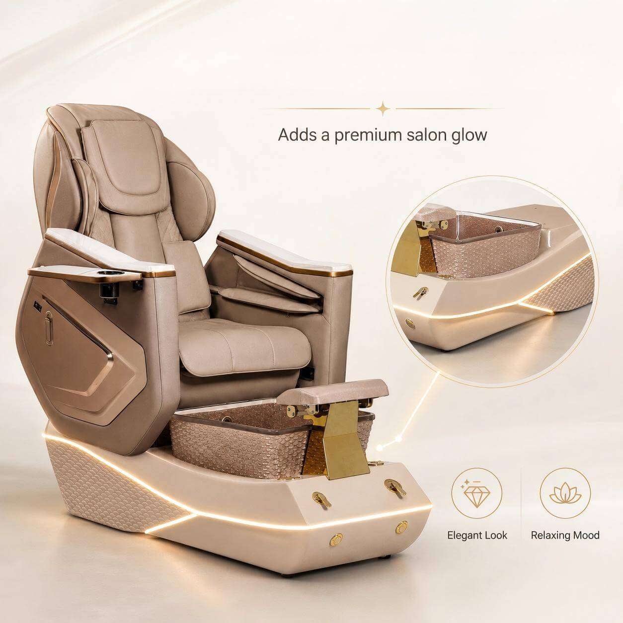 Y68 ambient LED light pedicure spa chair