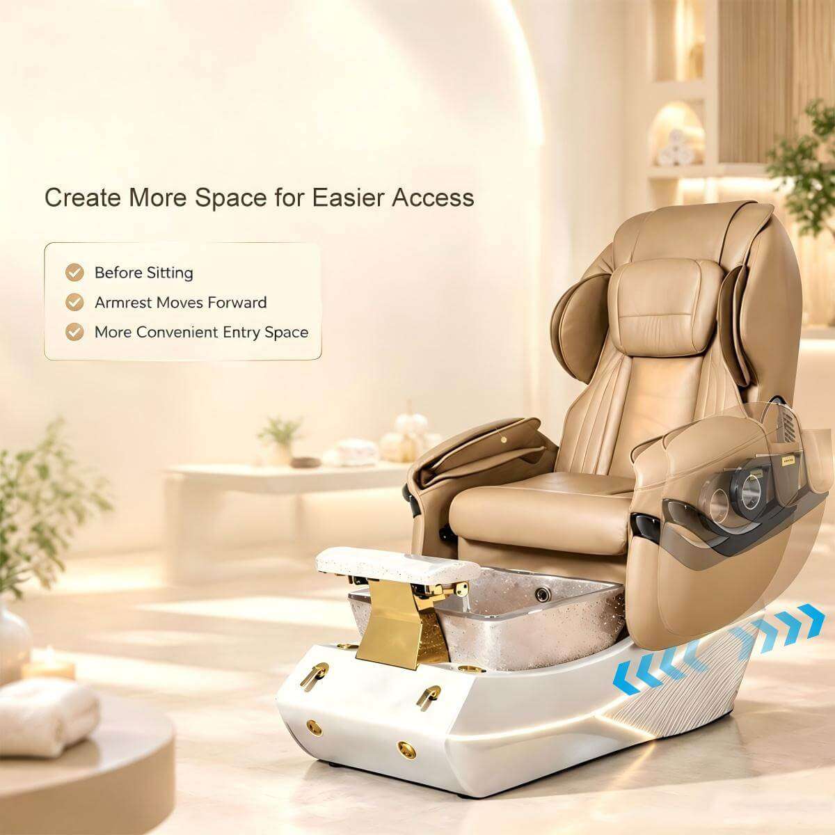 Y70 movable armrest pedicure spa chair